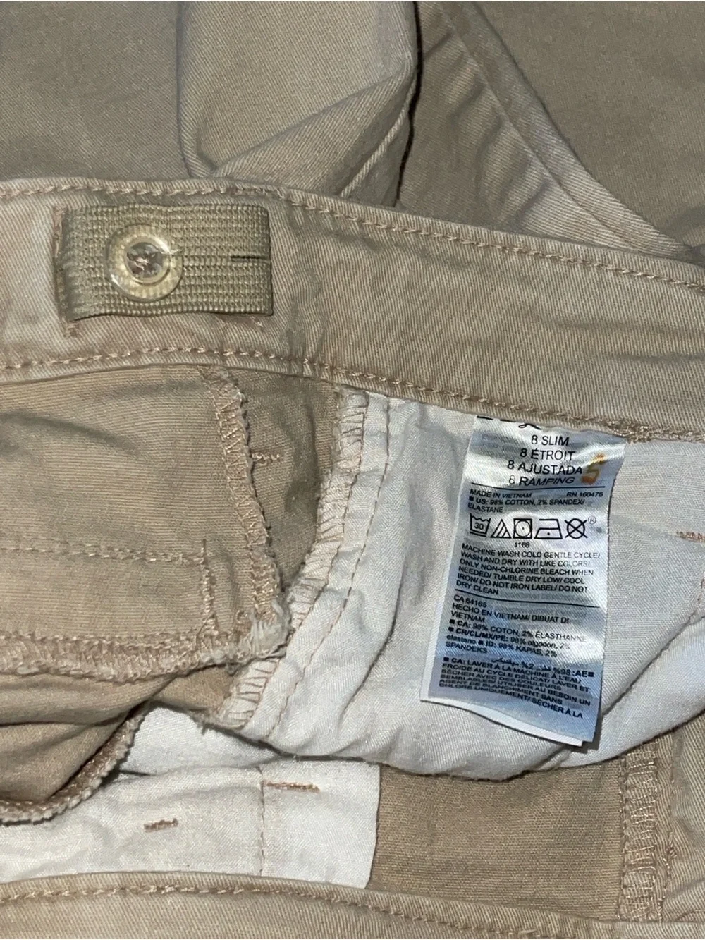 Girls Skinny School Uniform Pants, size 8 slim